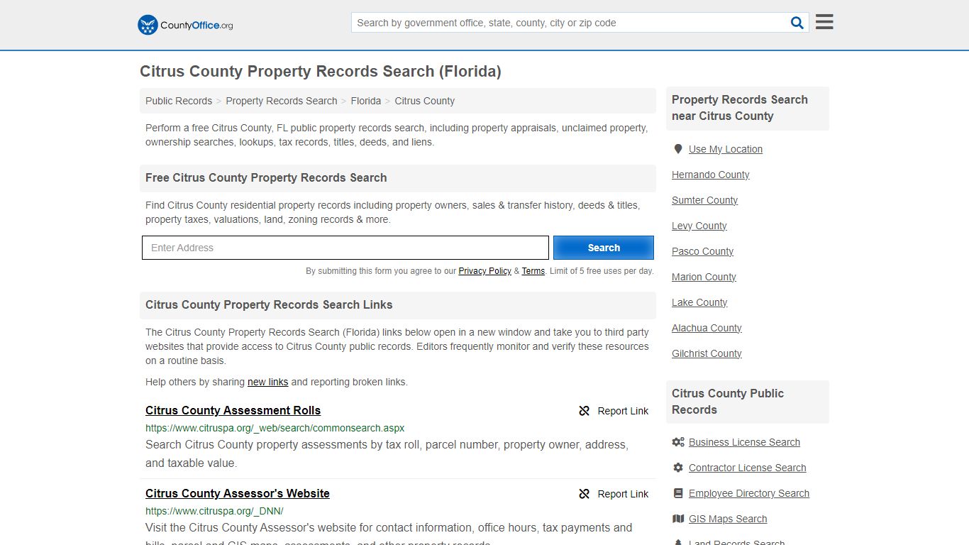 Citrus County Property Records Search (Florida) - County Office